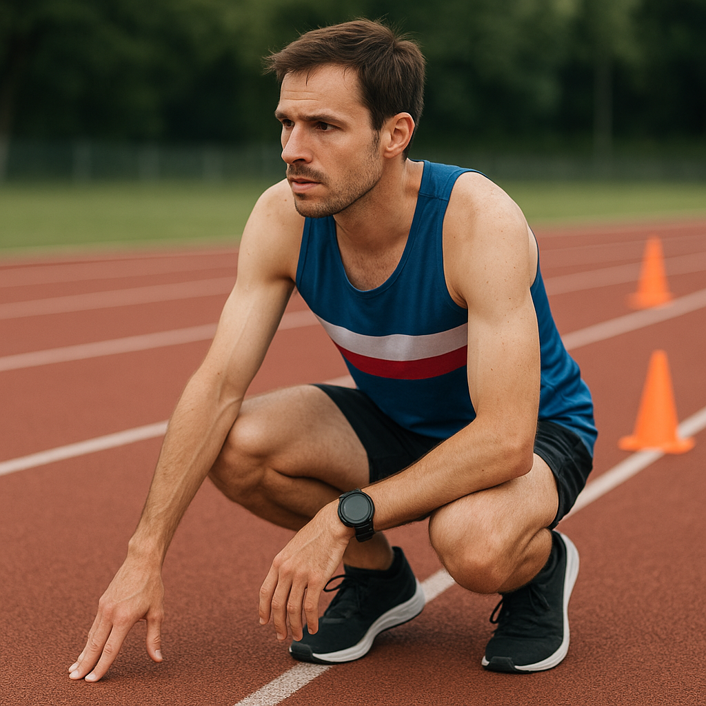 Préparation semi-marathon : plan d’entraînement progressif pour finir en confiance 10 Coureur en préparation semi-marathon sur piste d’athlétisme