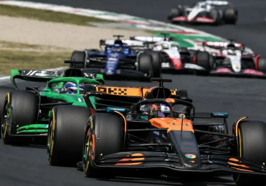 Scène réaliste illustrant sujet principal de Formule 1 : les rookies qui impressionnent déjà sur les circuits