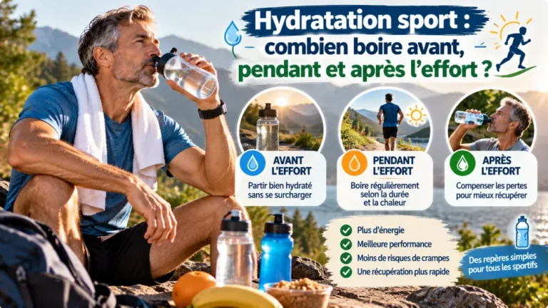 Hydratation sport : combien boire avant, pendant et après l’effort ?